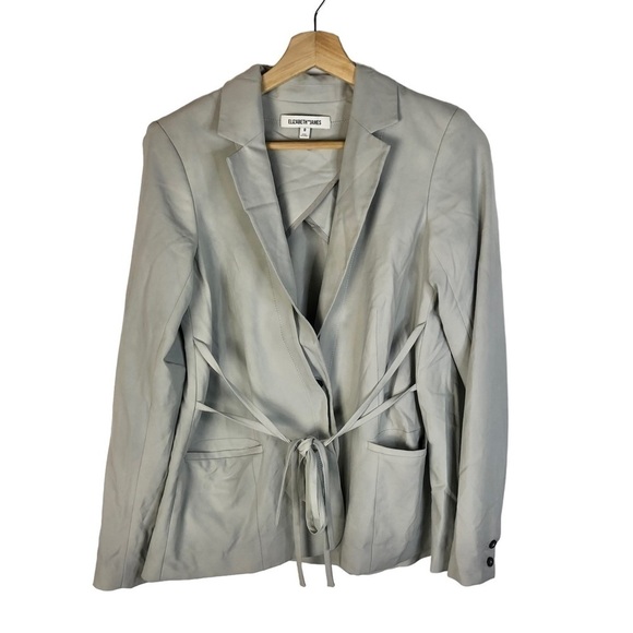 Elizabeth and James Light Gray Wrap Front Blazer Jacket 0 - Picture 1 of 5